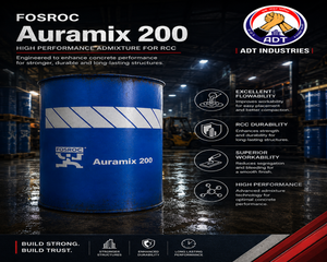 Fosroc Auramix 200 low PC polycarboxylate superplasticizer — concrete admixture water reduction workability Fosroc India
