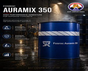 Fosroc Auramix 350 upper mid PC polycarboxylate superplasticizer — high-grade concrete admixture water reduction workability Fosroc India
