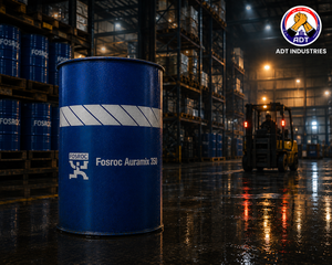 Fosroc Auramix 350 product packaging — upper mid PC polycarboxylate superplasticizer for M45 M50 structural concrete India
