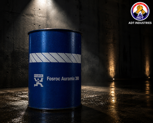 Fosroc Auramix 350 added to concrete mix — upper mid PC superplasticizer maximum workability high-grade structural concrete India
