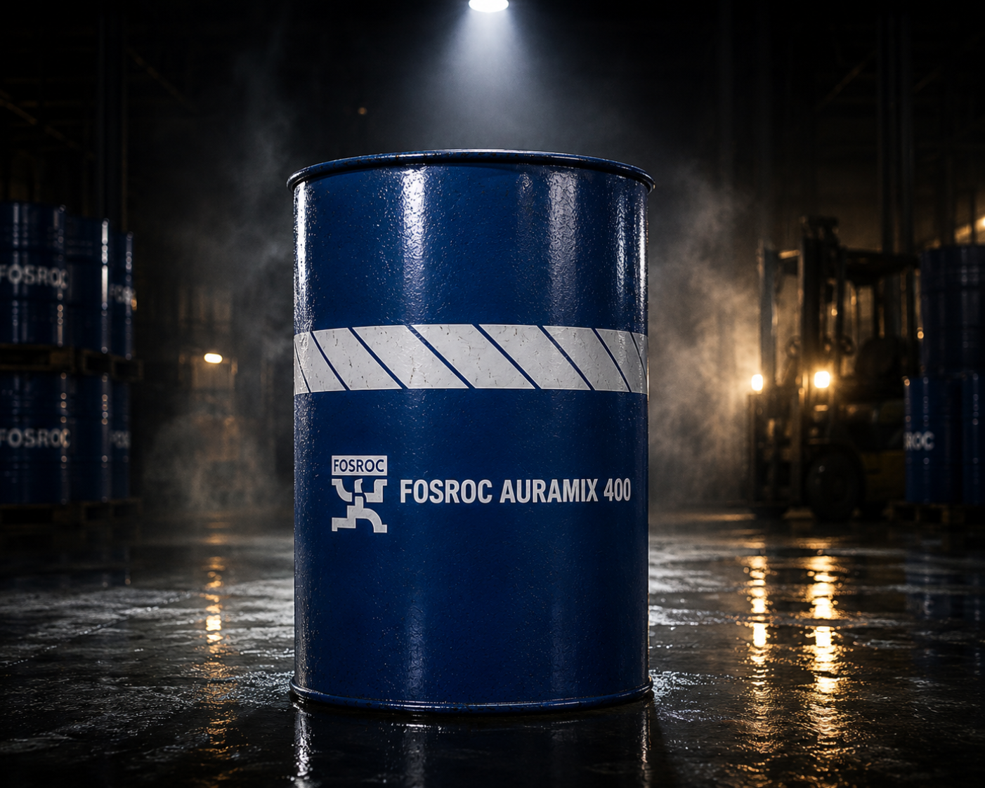Fosroc Auramix 400 concrete admixture dosing — high performance mid PC superplasticizer self-compacting structural concrete India
