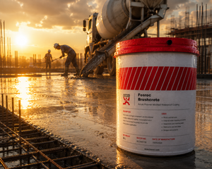 Fosroc Brushcrete acrylic polymer waterproofing — seamless waterproof membrane coating for new construction and repair projects




