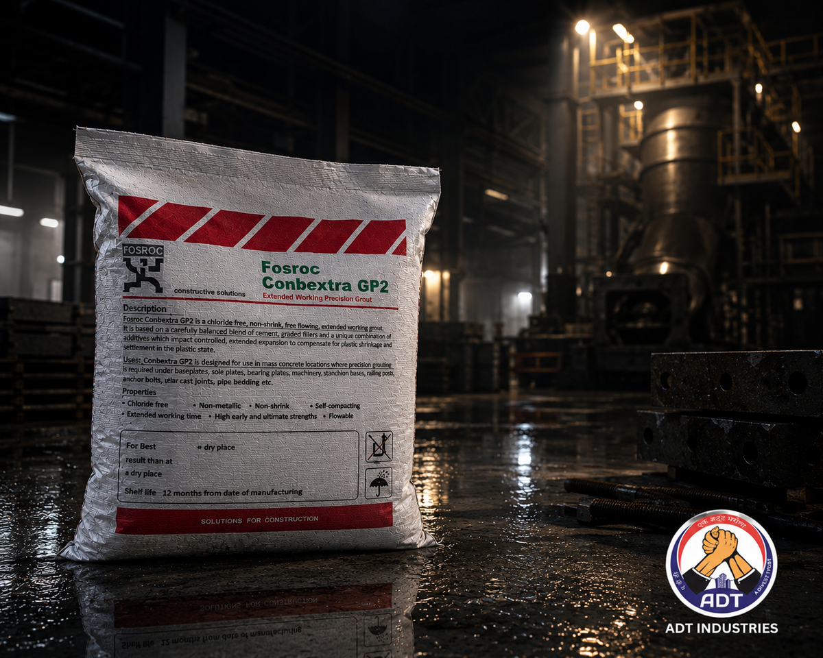 Fosroc Conbextra GP2 grouting anchor bolt pocket — non-shrink cement grout general purpose structural grouting application India