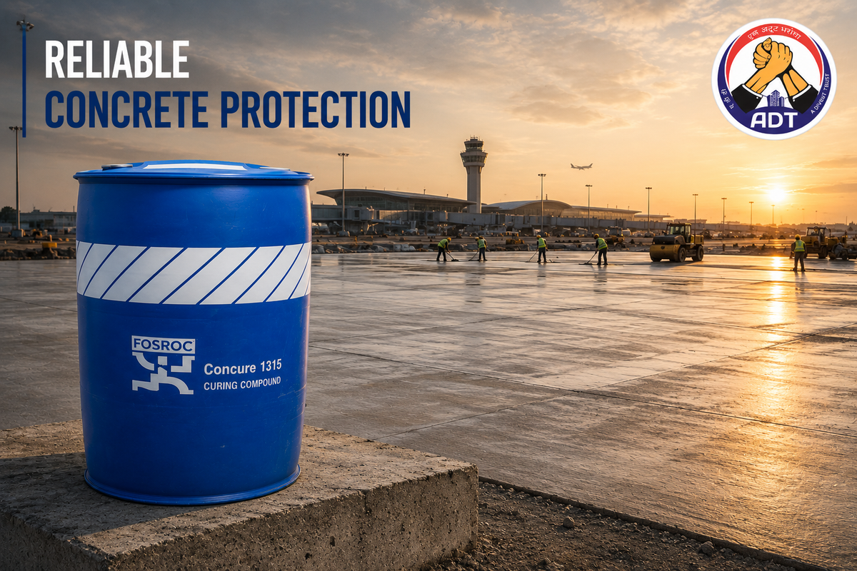 Fosroc Concure 1315 forming a clear UV resistant film on cured concrete