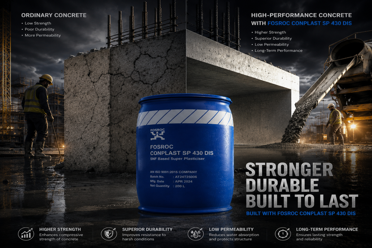 Fosroc Conplast SP 430 DIS superplasticiser for high-strength, workable concrete

