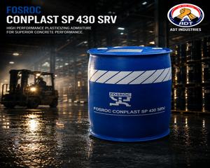 Fosroc Conplast SP430 SRV product packaging — SNF slump retention superplasticizer admixture for ready-mix concrete Fosroc India
