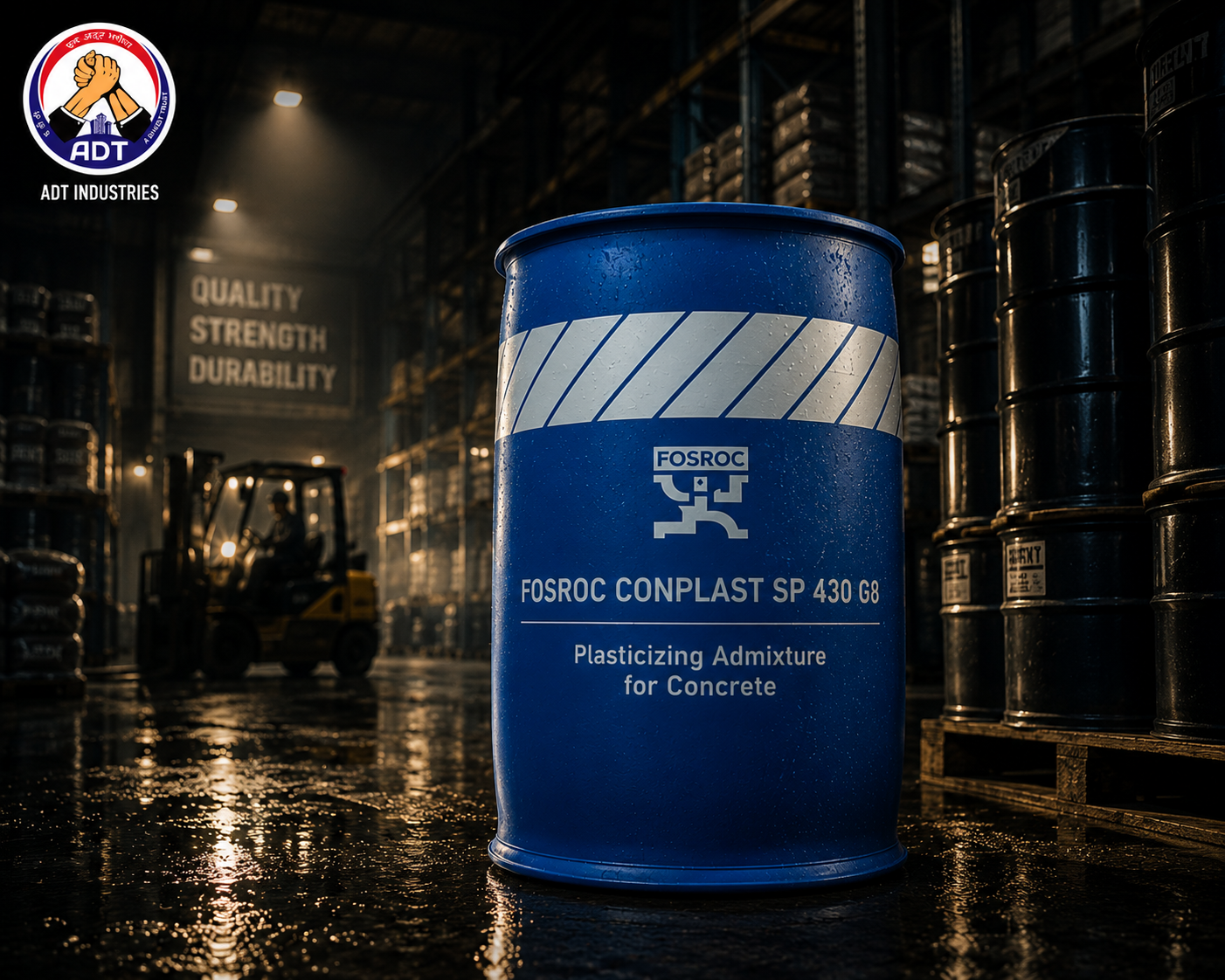 Fosroc Conplast SP430G8 concrete admixture dosing — SNF superplasticizer for structural precast ready-mix concrete India
