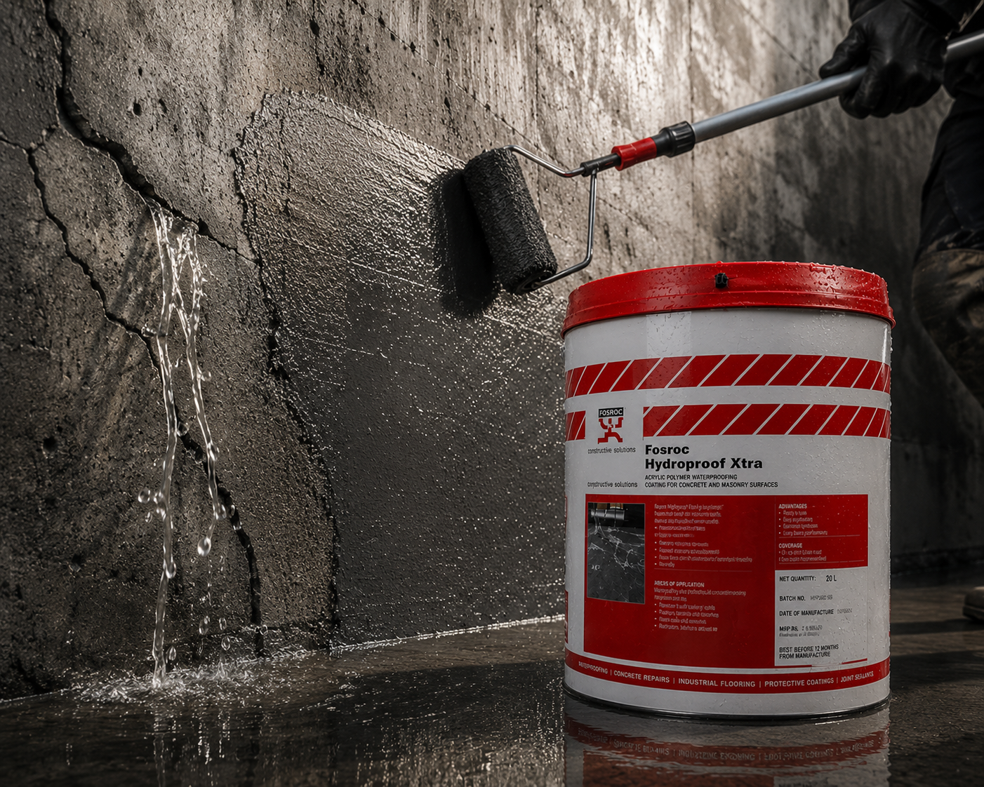 Fosroc Hydroproof Xtra — eco-safe non-toxic waterproofing chemical with robust adhesion on horizontal and vertical surfaces




