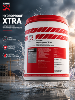 Fosroc Hydroproof Xtra — single-component acrylic polymer-modified waterproof coating mixed with neat cement for concrete and masonry




