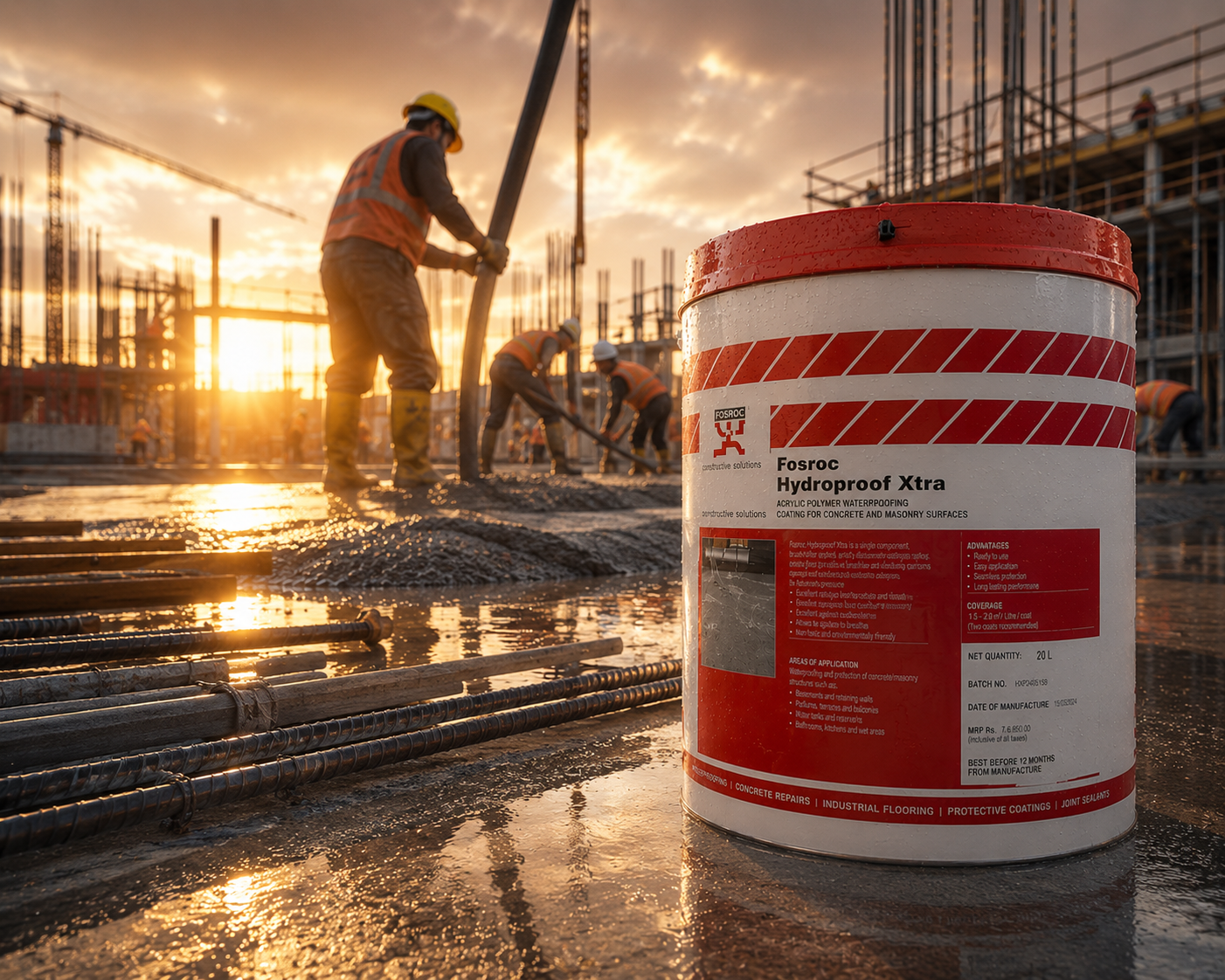 Fosroc Hydroproof Xtra — high weather resistant waterproof coating that safeguards masonry from solar degradation, wind and rain



