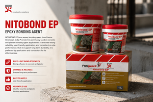 Fosroc Nitobond EP epoxy bonding agent infographic showing features and uses

