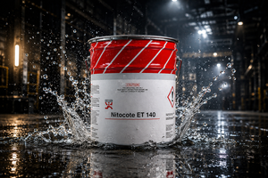 Fosroc Nitocote ET 140 applied on underground concrete structure — epoxy tar waterproofing coating chemical resistant India
