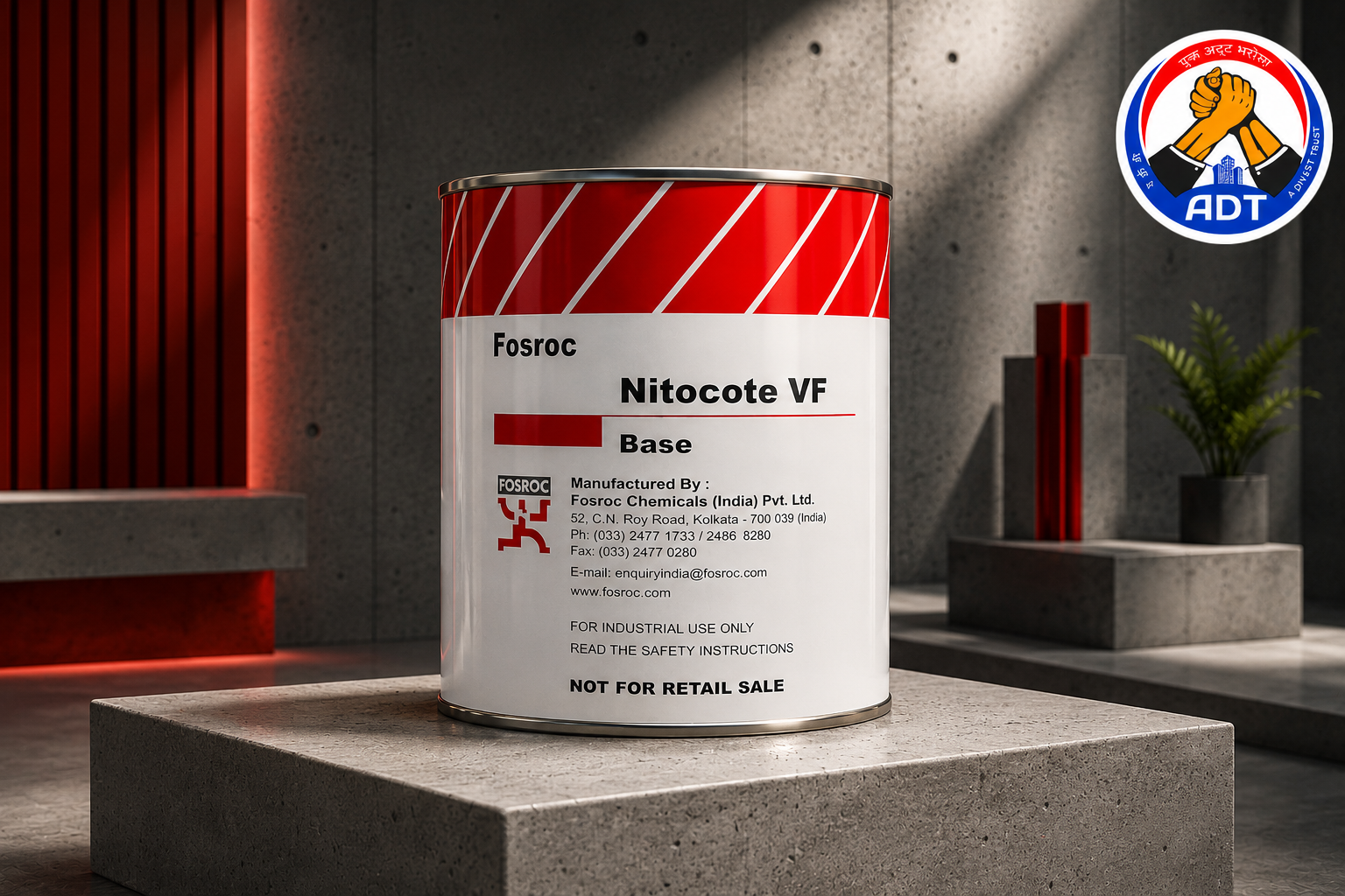 Nitocote VF product close-up — epoxy putty void filling concrete surface defect repair specifications Fosroc India
