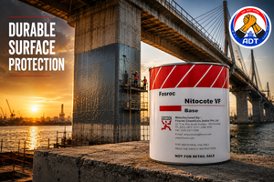 Fosroc Nitocote VF construction chemical — epoxy putty void filling surface defect repair concrete substrate preparation India

