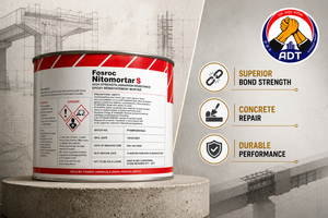 Fosroc Nitomortar S solvent-free epoxy repair mortar — structural concrete repair confined spaces safe high bond strength India
