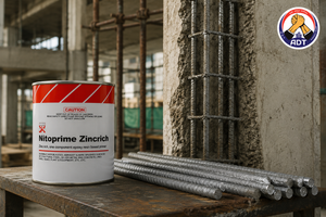 Fosroc Nitoprime Zincrich anti-corrosion primer brushed onto exposed rebar