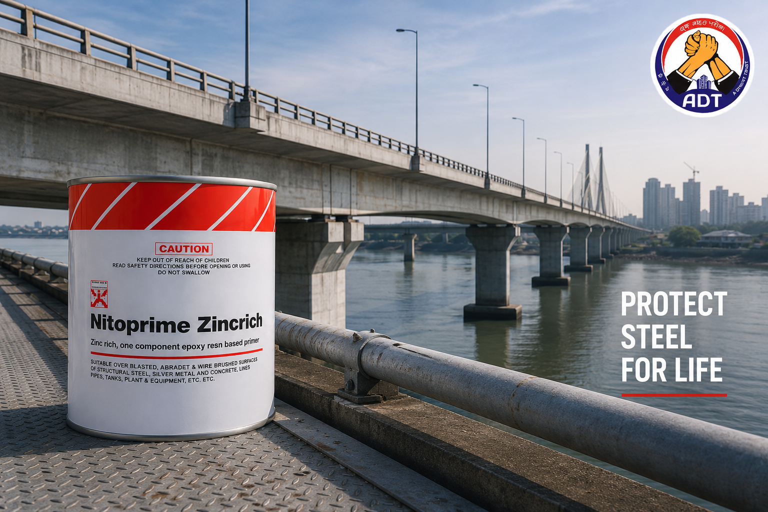 Fosroc Nitoprime Zincrich galvanic zinc primer protecting steel in concrete repair
