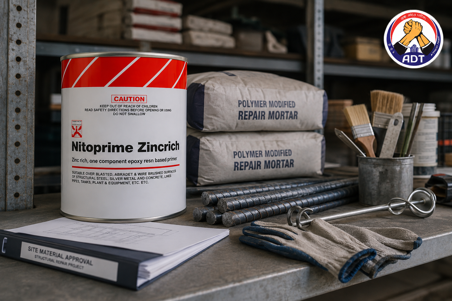 Fosroc Nitoprime Zincrich single component zinc-rich primer for reinforcement bars