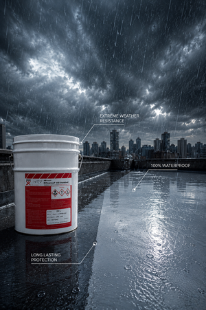 Fosroc Nitoproof 600PF 25kg packaging — pitch-free PU waterproof coating for roof terrace bathroom and basement waterproofing India
