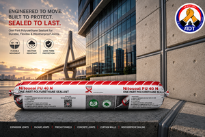 Fosroc Nitoseal PU40 gunned into an expansion joint between concrete panels