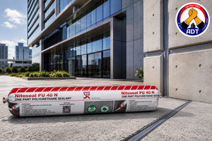 Fosroc Nitoseal PU40 flexible PU sealant tooled into a stone cladding joint