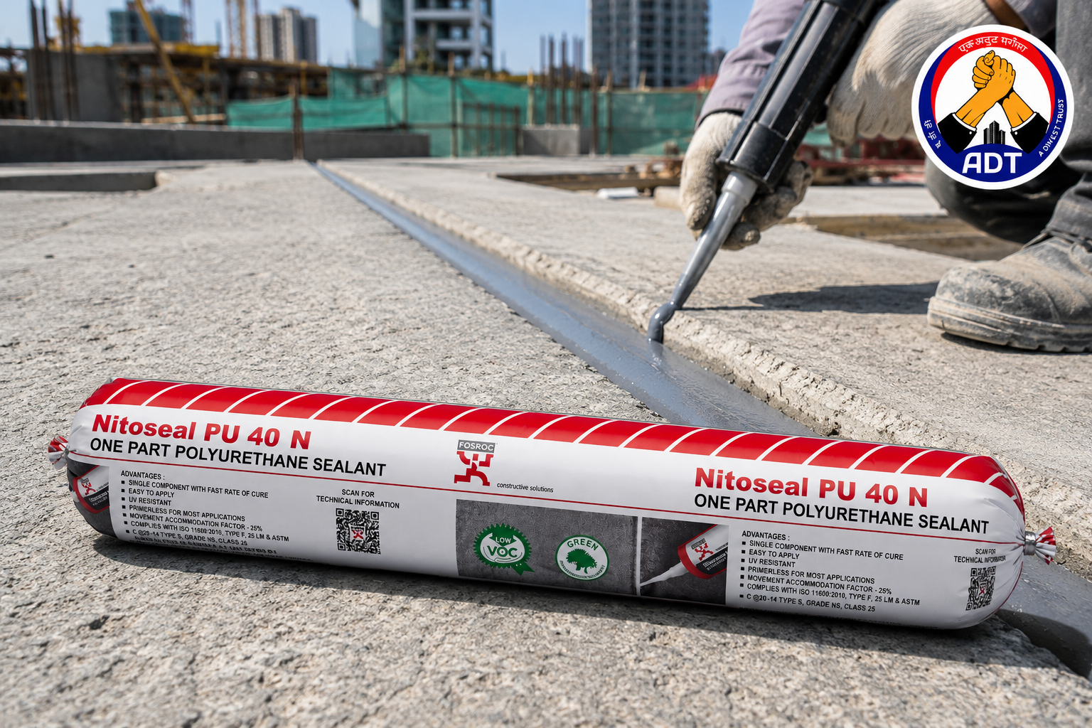 Fosroc Nitoseal PU40 UV resistant joint sealant accommodating 25 percent movement