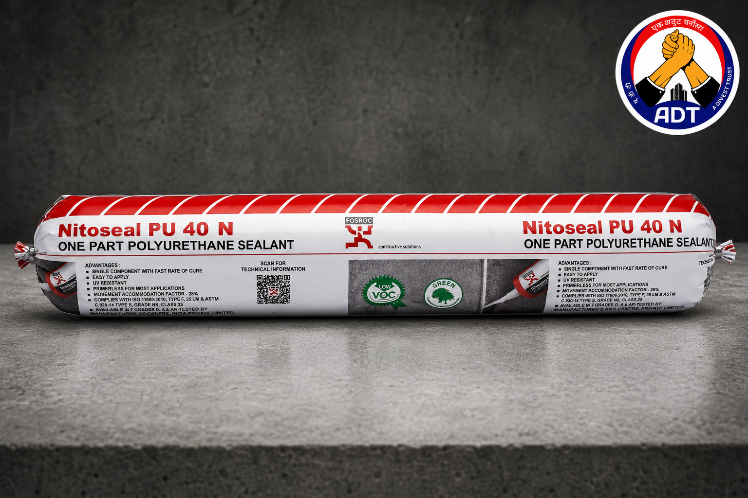 Fosroc Nitoseal PU40 polyurethane sealant applied from a cartridge into a joint