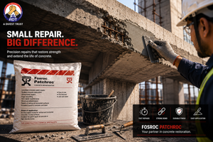 Fosroc Patchroc product packaging — rapid-setting repair mortar Fosroc Chemicals India Pvt Ltd
