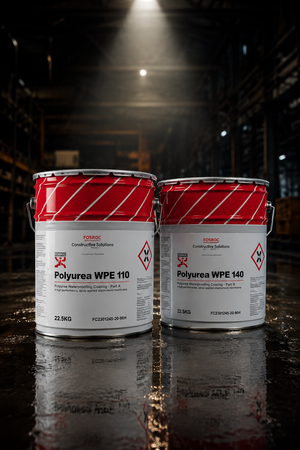 Fosroc Polyurea WH 200 RAL7037 388L product packaging — polyurea waterproof coating for roof terrace industrial waterproofing India
