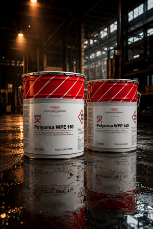 Fosroc Polyurea WH 200 RAL7037 waterproofing solution — 388L polyurea coating for roof terrace water tank industrial waterproofing India