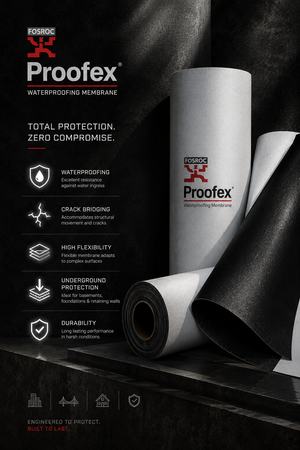 Fosroc Proofex ORG OGP OFB TPO FPA synthetic waterproofing sheet membrane series — loose laid mechanically fixed fully bonded Fosroc India
