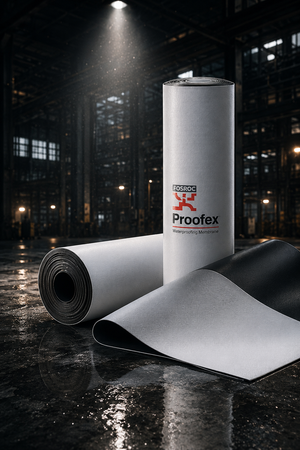 Fosroc Proofex ORG glass fleece reinforced TPO membrane — dual colour surface roof waterproofing podium basement reservoir India
