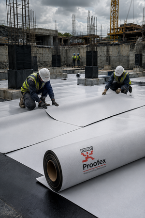 Fosroc Proofex OGP glass matrix reinforced TPO membrane — civil engineering tunnel deep basement waterproofing Fosroc India
