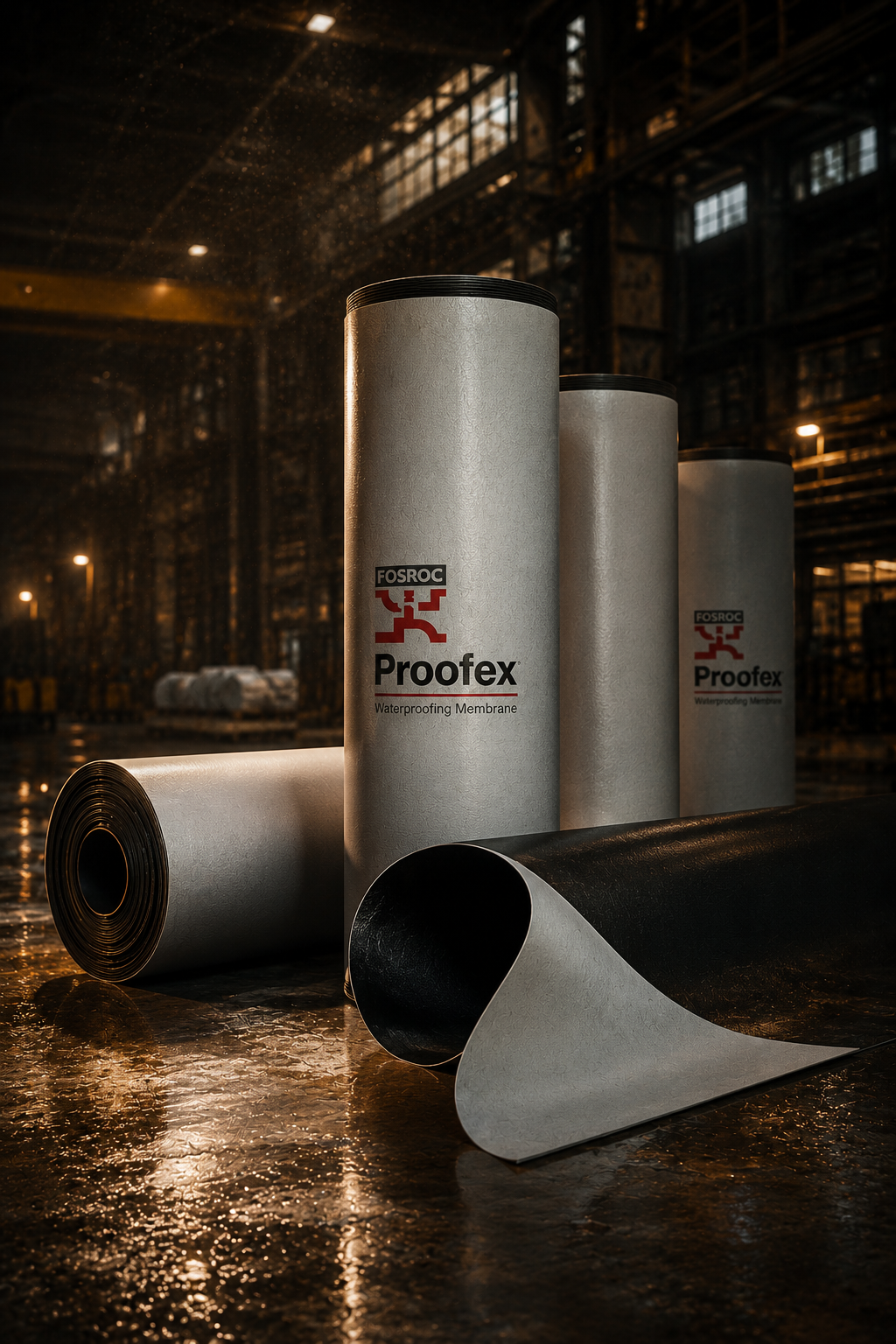 Fosroc Proofex OFB fleece-backed fully bonded TPO membrane — polyurethane adhesive bonded waterproofing sheet membrane India

