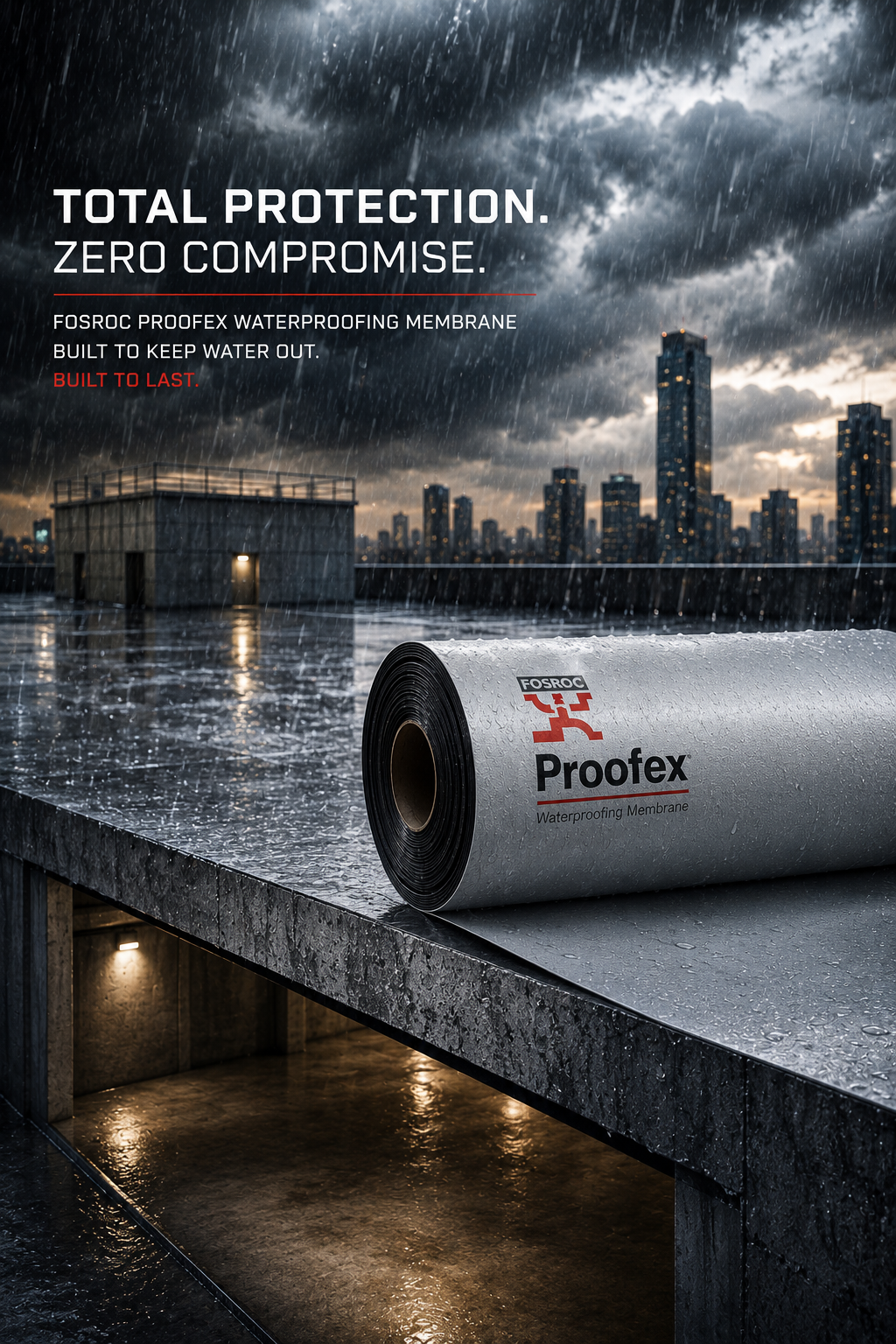 Fosroc Proofex series hot-air welded joint application — TPO FPA waterproofing membrane thermal fused seam for contractors India
