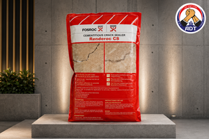 Fosroc Renderoc CS used to seal a crack in a concrete wall