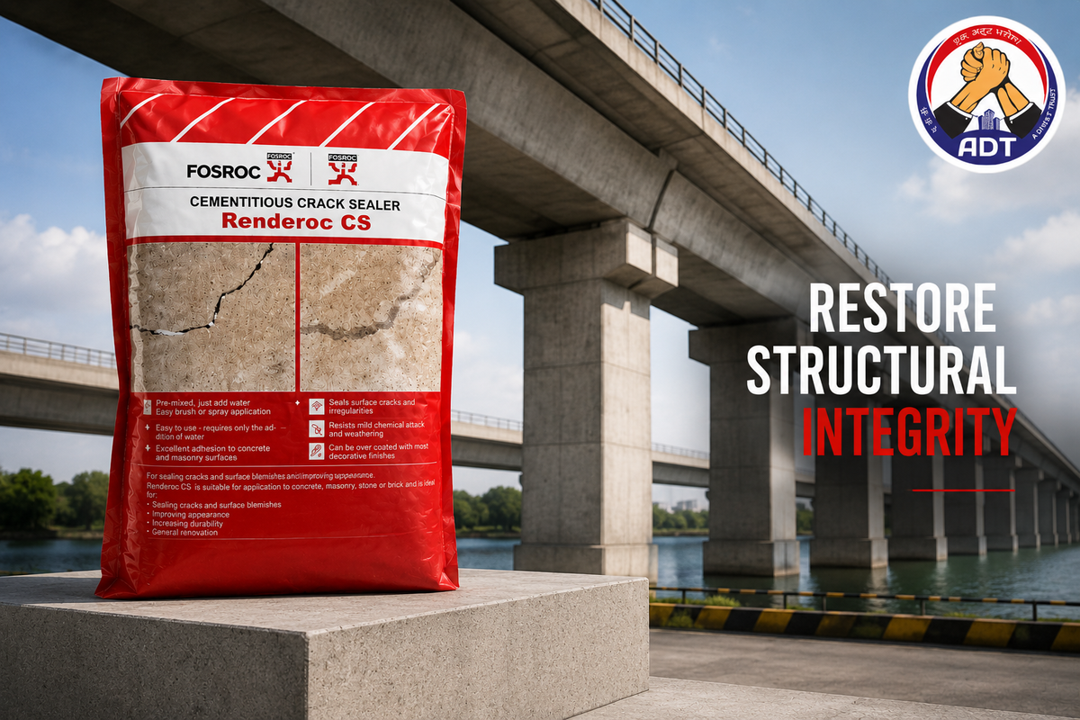 Fosroc Renderoc CS non shrink crack sealer for plaster masonry and concrete
