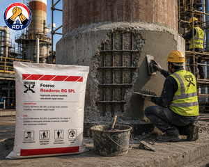 Industrial facility concrete repair with FOSROC RENDEROC RG SPL — rapid-strength repair micro concrete quick return to service India
