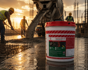 SBR 300 by Fosroc — rubber polymer construction chemical that improves adhesion and flexibility in concrete and plaster repair mixes





