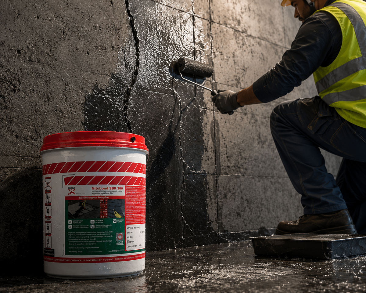 Fosroc SBR 300 — trusted SBR waterproofing coating and bonding agent for structural repair and waterproofing projects across India




