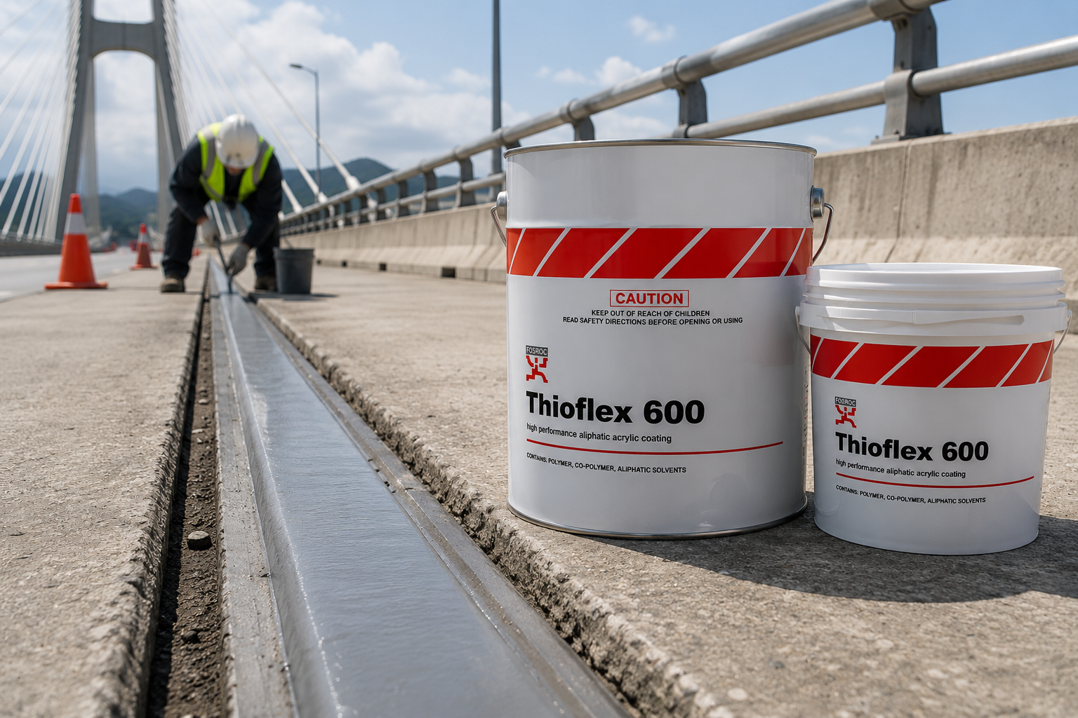 Fosroc Thioflex 600 Gun Grade polysulphide sealant tooled into a basement joint