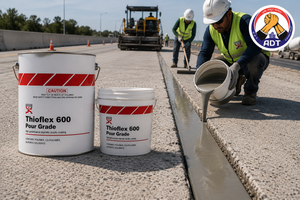 Fosroc Thioflex 600 Pour Grade sealing a trafficked pavement joint