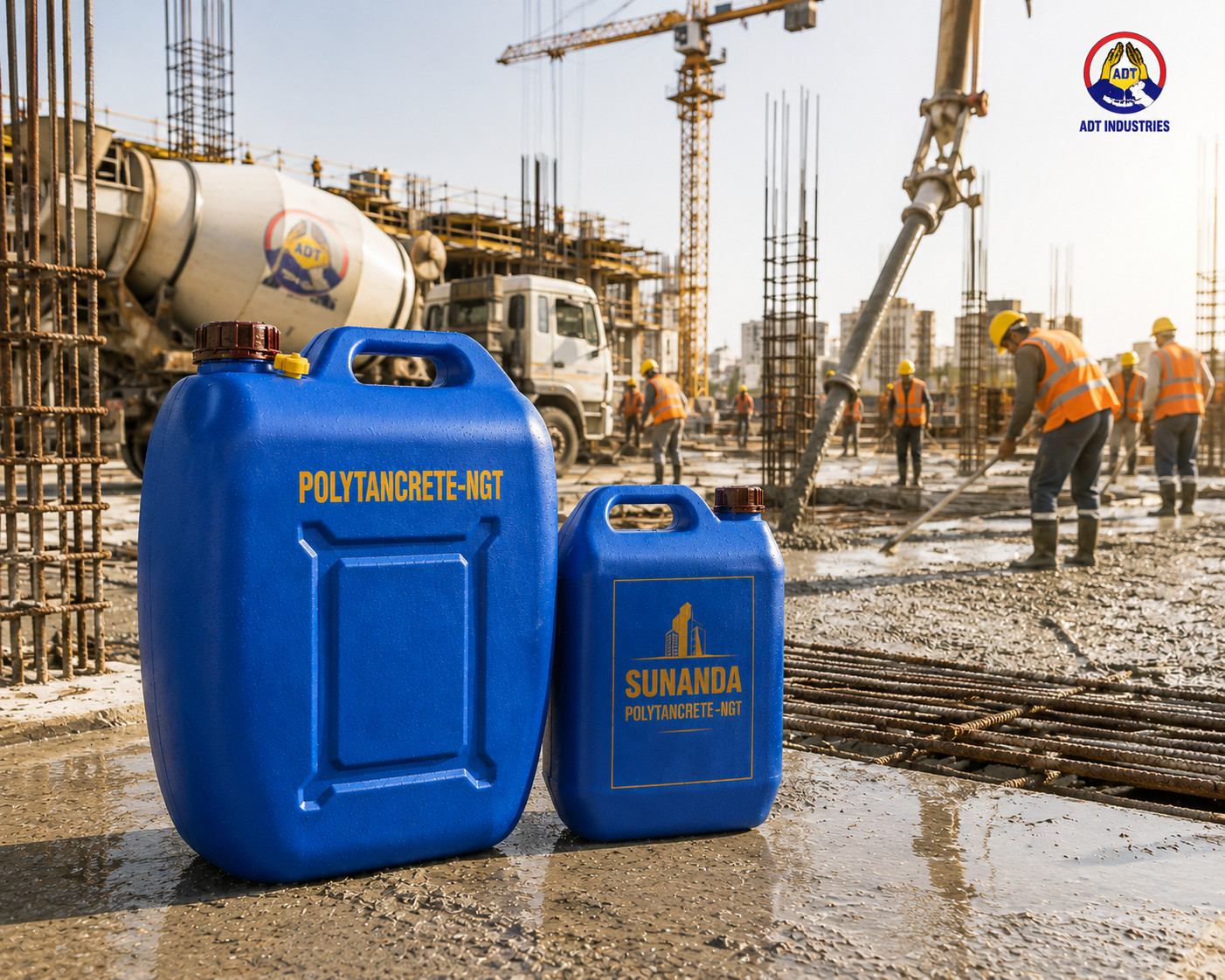 Polytancrete NGT construction chemical — SNF superplasticizer admixture concrete bleeding segregation water reduction India
