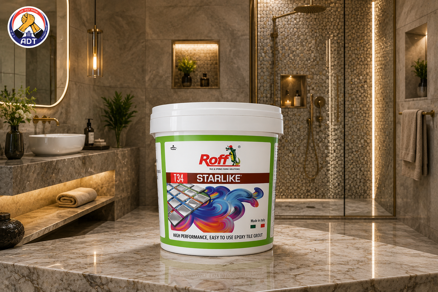 Roff Starlike Italian technology epoxy grout for premium tiling