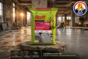 Roff T02 NSA polymer-modified adhesive for vitrified and ceramic tiles