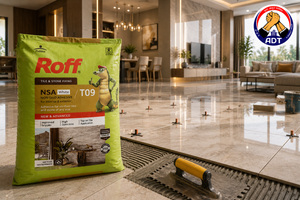 Roff T09 NSA white non-skid adhesive for light-coloured stone tiles
