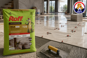 Roff T09 NSA holding marble tiles on a vertical surface