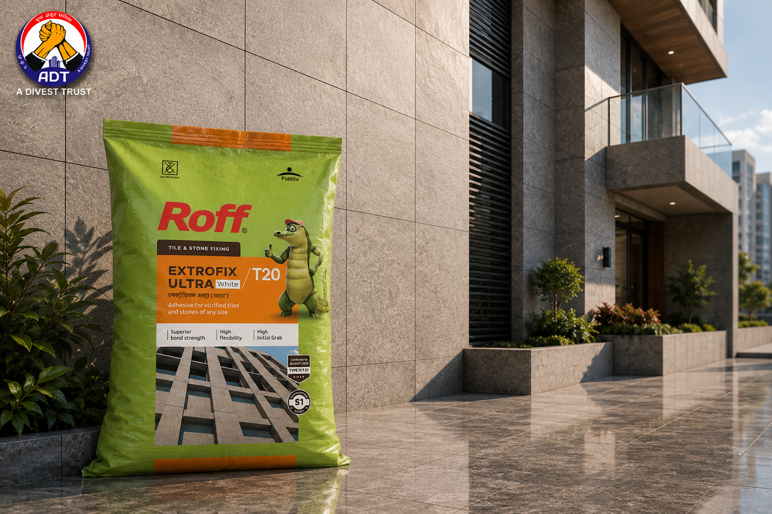 Roff T20 Extrofix Ultra high-strength white adhesive for stone at height