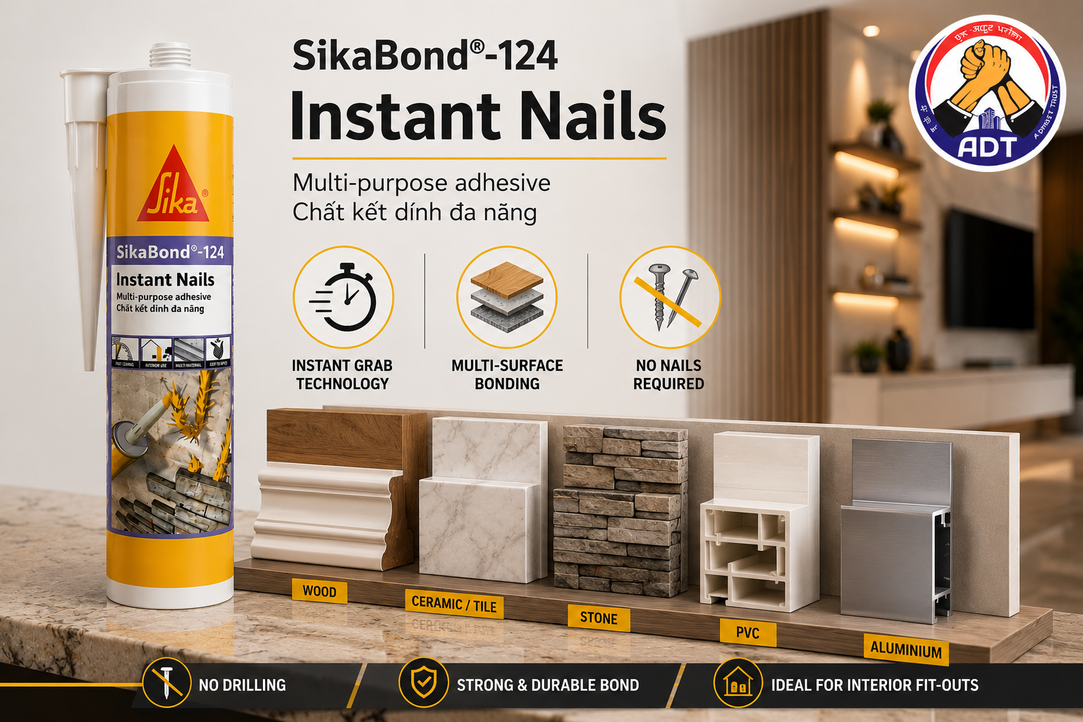 Sika Bond 124 MS polymer sealant and adhesive from Sika India