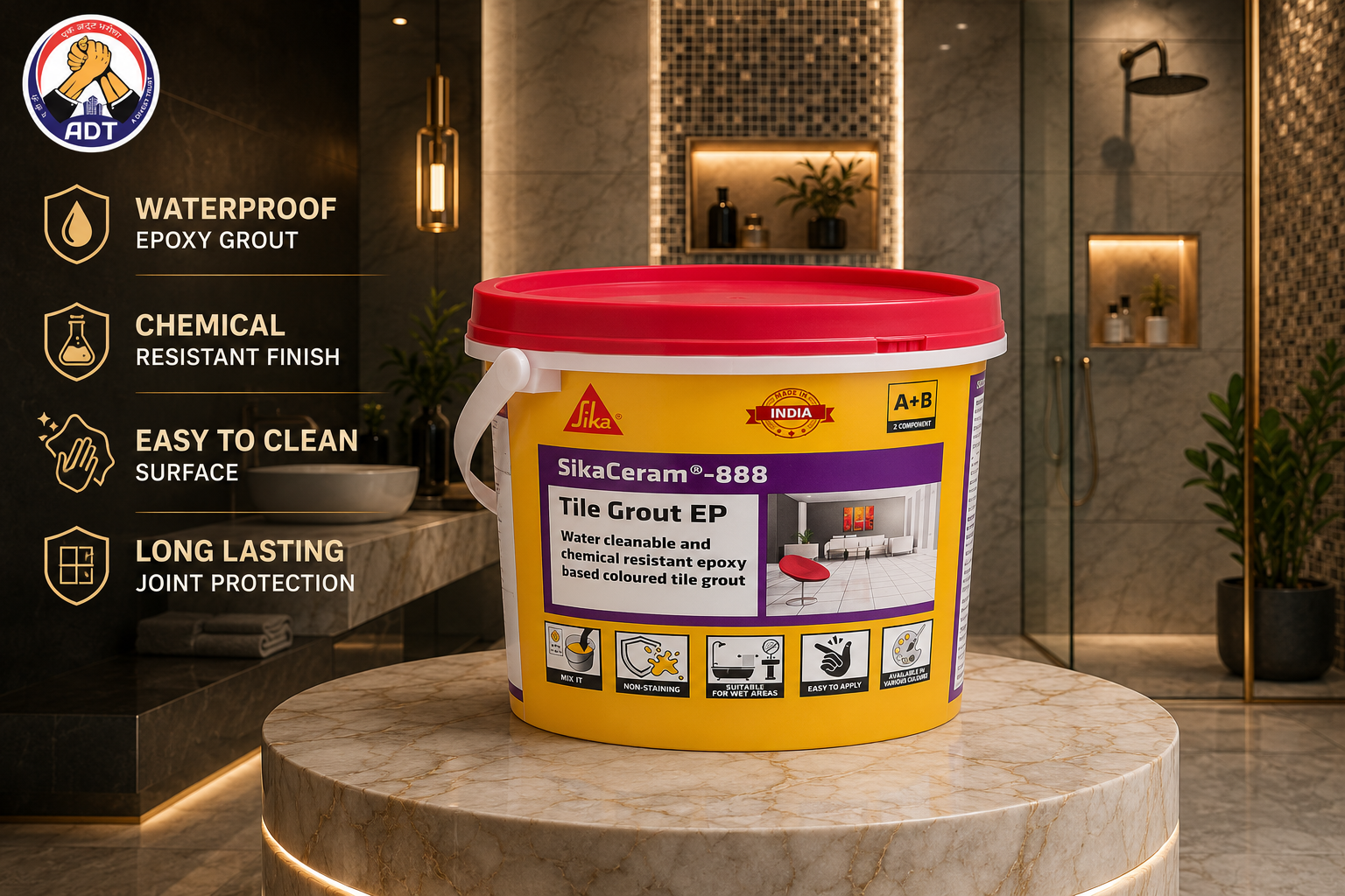 Sika Ceram-888 Tile Grout EP epoxy grout pack from Sika India